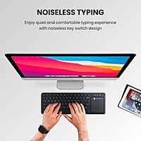 Portronics Bubble PRO Bluetooth + Wireless Keyboard – Black | With Touch Pad | 1 Year Warranty