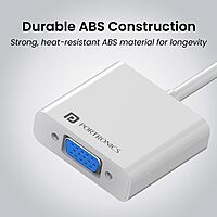 Portronics DigiBridge White – HDMI To VGA Converter, 1080p, Compact Plug-And-Play