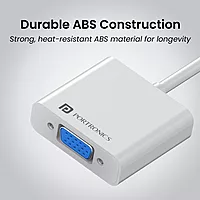 Portronics DigiBridge White – HDMI To VGA Converter, 1080p, Compact Plug-And-Play
