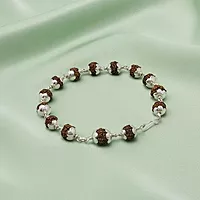 Silver Capped Rudraksha Bracelet