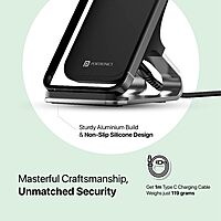 Portronics Freedom 15 Plus 15W Wireless Charger Stand – Dual Coil | Aluminum | Black