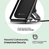 Portronics Freedom 15 Plus 15W Desktop Wireless Charger + Mobile Stand with Dual Coil, Aluminum Alloy