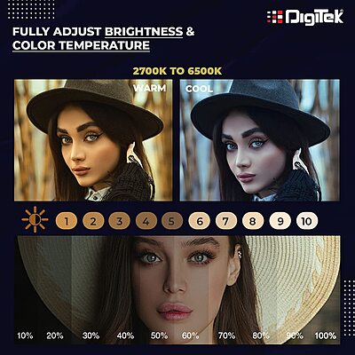 DIGITEK® (DRL-18 RGB) 18 Inch Multi-Color LED Ring Light with Remote Control & Smartphone Holder - Adjustable Color Temperature DIGITEK® (DRL-18 RGB) 18 Inch Multi-Color LED Ring Light with Remote Control & Smartphone Holder - Adjustable Color Temperature