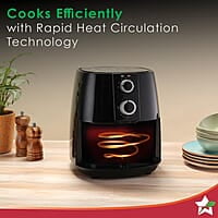 Wonderchef Prato Manual Air Fryer for Home & Kitchen with 5 Pre-set Menu 3.8 Litres Non-stick Basket