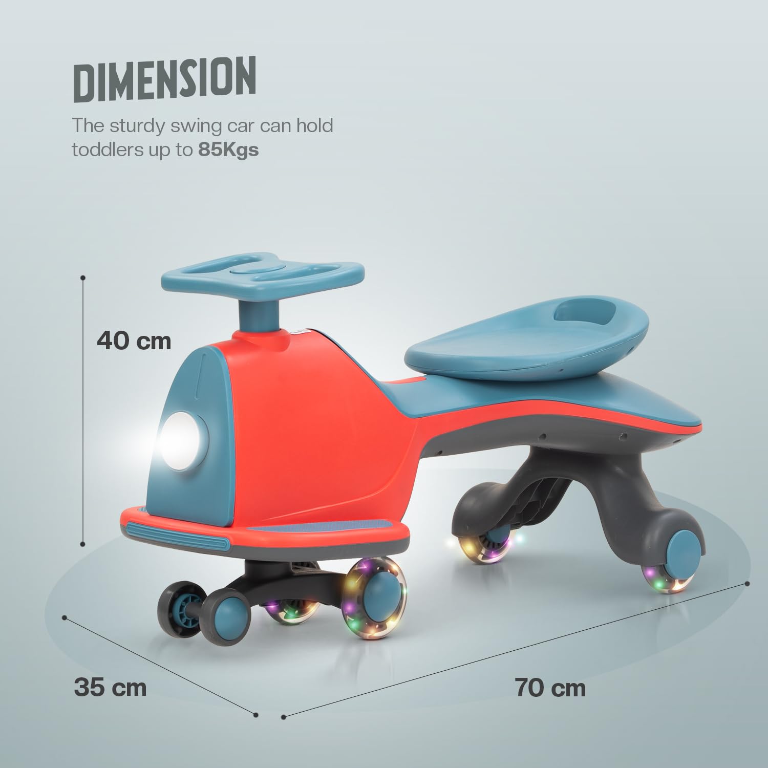 Baybee Nord Kids Magic Swing Car for Kids-Red/Blue Baybee Nord Kids Magic Swing Car for Kids-Red/Blue