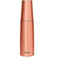MILTON Copper Combo 1000 Water Bottle with in built glass cap, 890 ml, 1 Piece, Copper