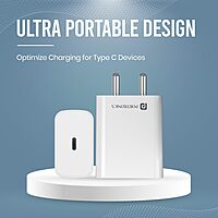 Portronics 1633 Adapto 24 Charger – 24W PD Fast Charge | White