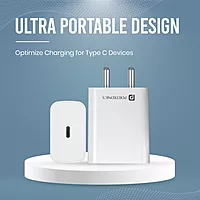 Portronics Adapto 25 Pro 25W Type-C PD Fast Charger with Cable PPS Protection