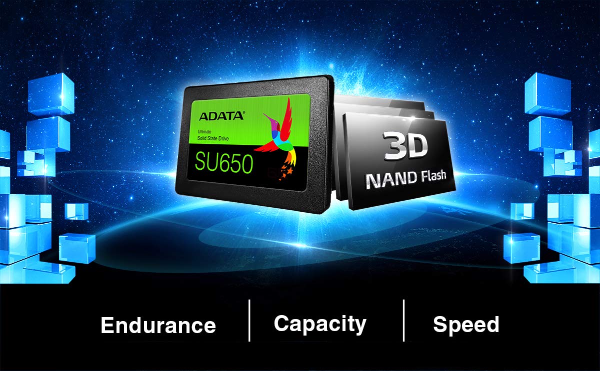 Open Box ADATA Ultimate | SU650 | 3D NAND | 240GB | R/W Speed Upto 520/450MB/s | SSD | ASU650SS-240GT