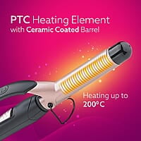 AGARO HC6001 Hair Curler with 25MM Barrel, Rod, Tong, Tourmaline Infused Ceramic Coated Plates
