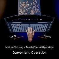 Wonderchef Ruby Curve Flora 90 cm Auto Clean Wall Mounted Chimney (Black 1200 CMH)