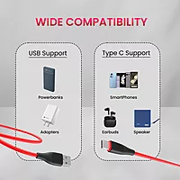 Portronics 2109 Silklink Lightning Cable – 3A USB-A to Lightning | Soft Silicon Cable | 1M | Red
