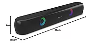 Portronics Decibel 21 – 10W Soundbar. Powerful audio, LED lights & FM radio. Compact design perfect for TV sound & wireless music.