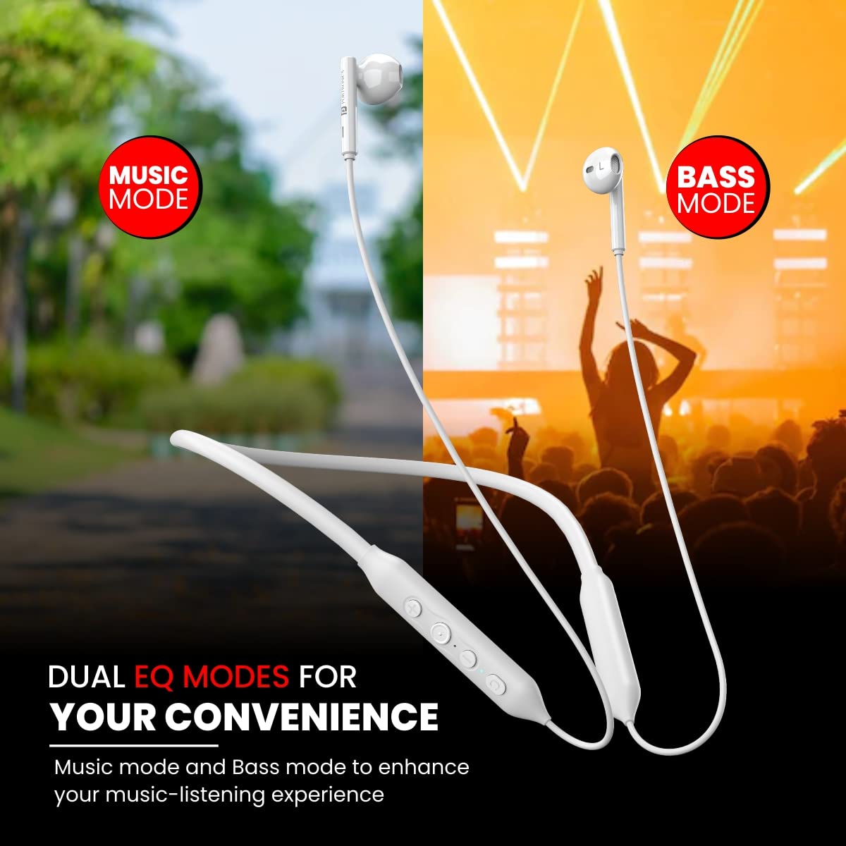 Portronics Harmonics Z5 – Bluetooth Headset, 33Hrs Playtime, Crisp Sound, Comfortable Fit, Sleek Design, Ideal for Music & Calls, Easy Controls, Lightweight, Perfect for Daily Use, White Color.