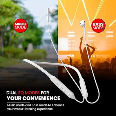 Portronics Harmonics Z5 Wireless Bluetooth Stereo Headset with 33Hrs Playtime, Double EQ Mode, 14.2 mm Dynamic Drivers, Click Action Buttons(White) Portronics Harmonics Z5 Wireless Bluetooth Stereo Headset with 33Hrs Playtime, Double EQ Mode, 14.2 mm Dynamic Drivers, Click Action Buttons(White)