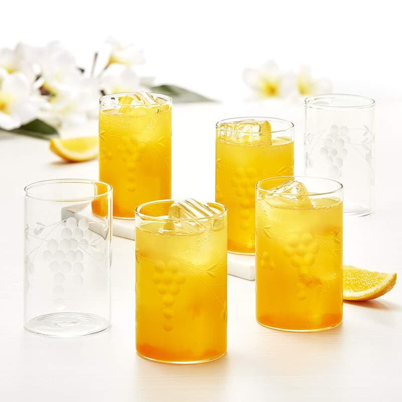 Borosil 295 ml Set of 6 pcs Berry Vision Transparent Drinking Glass | Borosilicate Glass Tumblers for Water, Cold Drinks, Juice| Flame Proof, Microwave & Dishwasher Safe | for Daily use & Gifting