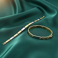 Gold-Plated Silver-Tone Unisex Bracelet