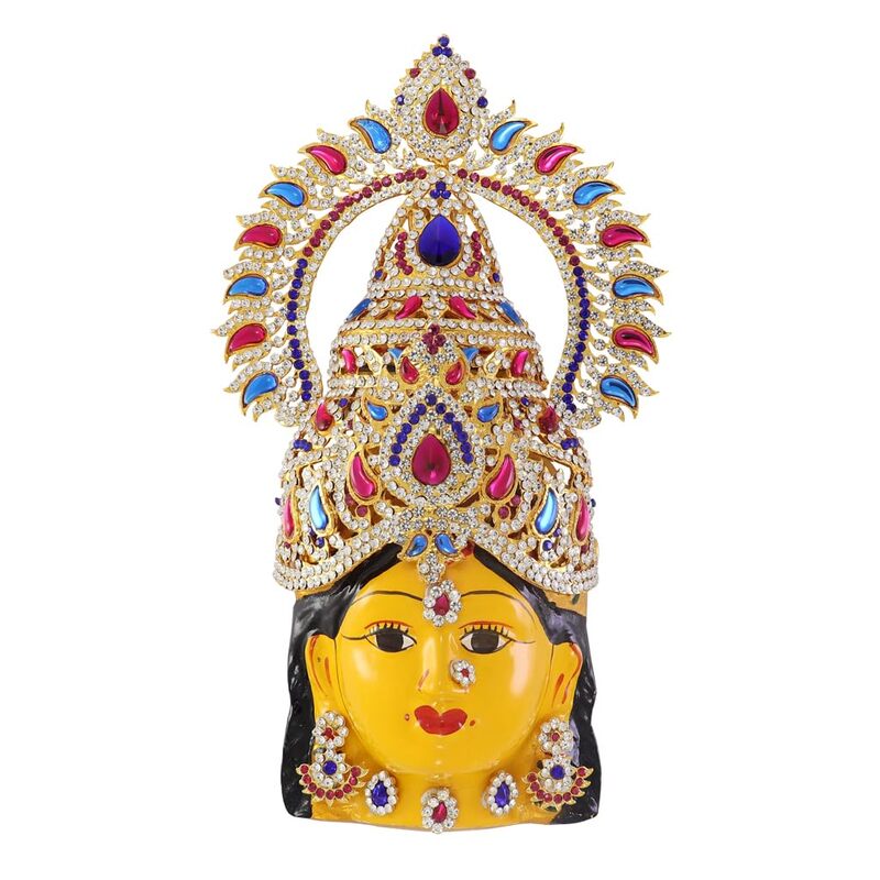 Goddess Durga Face with Crown, Keeridam, Religious Decor