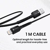 Portronics POR 2158 Konnect X USB-A to Lightning Cable – 3A | Braided | 1m Black