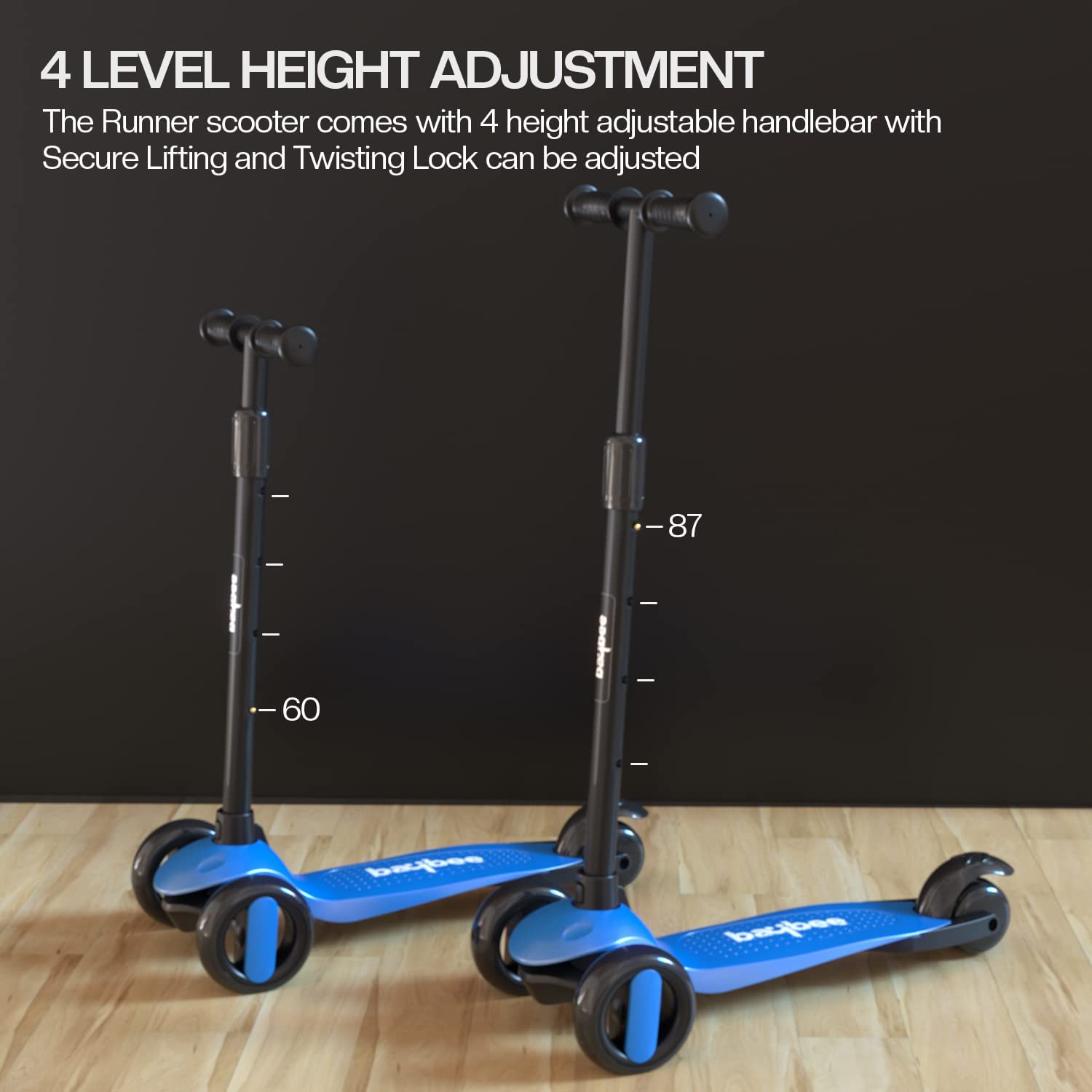 Baybee Alpha Glide Kick Scooter for Kids- Dark Blue Baybee Alpha Glide Kick Scooter for Kids- Dark Blue