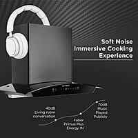 Faber 60 Cm 1500 M³/Hr Autoclean Kitchen Chimney Autoclean Alarm, Mood Energy In Hcsc Bk 60,Touch&Gesture Control,