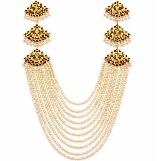 Gold Plated Traditional Multi-Line Long Haram | Classical Dance Necklace for Women & Girls
