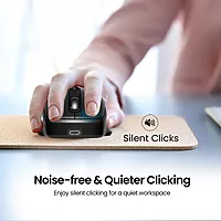 Portronics Toad 7 Wireless Mouse – Bluetooth 5.3 & 2.4GHz Wireless | Adjustable Sensitivity Up to 3200 DPI | Rechargeable Built-in Battery | Black