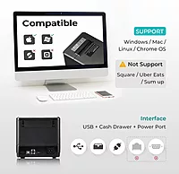 Atpos AT-301 80mm (3 Inch) Thermal Receipt Printer | USB/Bluetooth Interface