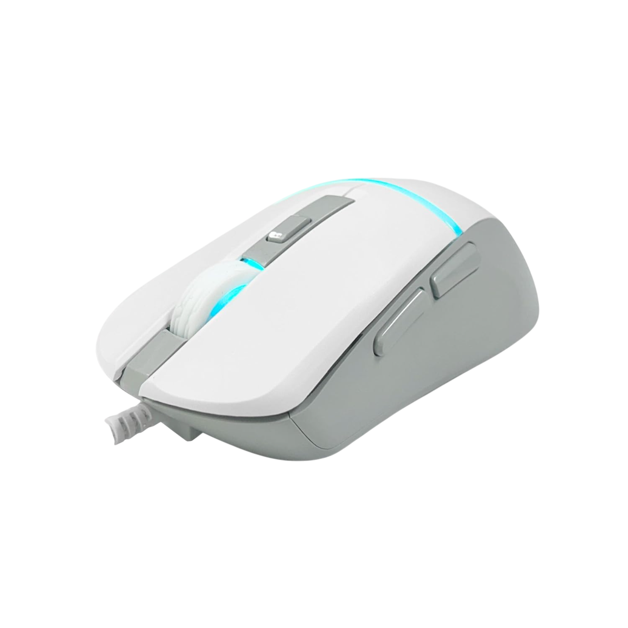 ‎​Geonix Vintage M8 Wired Gaming Mouse, 6 Buttons, Rainbow Backlight, Milky White-RM-179