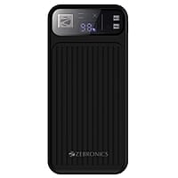 ZEBRONICS MB10000S13 Power Bank, 10000 mAh, Rapid Charge, 22.5W Output, Dual USB Output, PD 3.0 Type C, Built in Protections, Percentage Indicator, Made in India