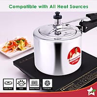 Wonderchef Inner Lid Ultima Pressure Cooker 3 litres, 3.25 mm Heavy Encapsulated Bottom Bakelite Handles for Durability Induction Friendly (Aluminium, Silver)