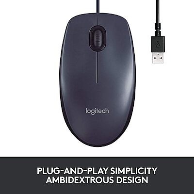 Open Box Logitech B100 Wired Optical Mouse (USB, Black) Open Box Logitech B100 Wired Optical Mouse (USB, Black)