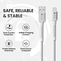 Portronics Konnect X – USB to 8-Pin Cable, 3A, 1M, White. Fast charging and data transfer, durable design, compatible with all 8-pin devices. Perfect for everyday use and travel.