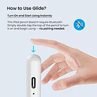 Portronics Glide Stylus Pencil – iPad Compatible, provides precision, smooth writing. Ideal for artists, note-takers, sleek design, long battery life.