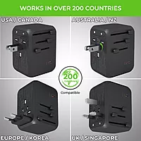 UltraProlink UM1187 - World Travel Adapter & 5 USB Gan Charger