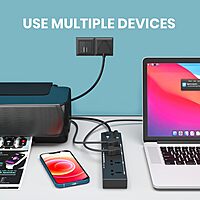 Portronics Power Plate 10 Extension Board – 4 Sockets, 2m Cord, 1500W, 6A, Black