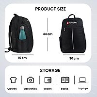Portronics Byte Backpack – 15.6 Inch Laptop Backpack | Black | 1 Year Warranty
