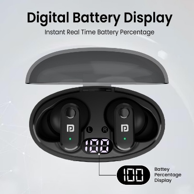 Portronics Harmonics Twins S16 in Ear Wireless TWS Earbuds with 24 Hrs Playtime, Clear Calls, Game & Music Mode, Low Latency, Bluetooth 5.3v, LED Display, Type C Fast Charging Portronics Harmonics Twins S16 in Ear Wireless TWS Earbuds with 24 Hrs Playtime, Clear Calls, Game & Music Mode, Low Latency, Bluetooth 5.3v, LED Display, Type C Fast Charging