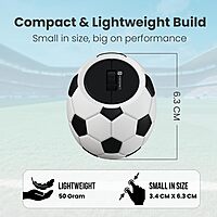 Portronics ToadPlay Football Mini Wireless Mouse – Dual Mode BT & 2.4GHz| White | 1 Year Warranty