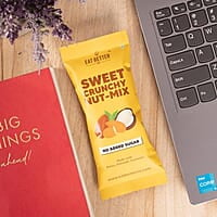 EAT BETTER CO - Better Munch - Sweet Crunchy Nut Mix - Roasted Almonds, Dried Dates and Coconuts. Energizing Healthy Snack - Four Pocket Packs - 160 grams total