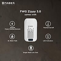 Faber Zippy Instant Geyser 3 Litre 3000W Powerful Heating Superior Energy Efficiency