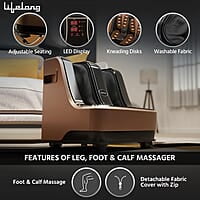 Lifelong Calf, Foot and Leg Massager Machine for Home 4 Vibration Motors mprove Blood Circulation, 80W