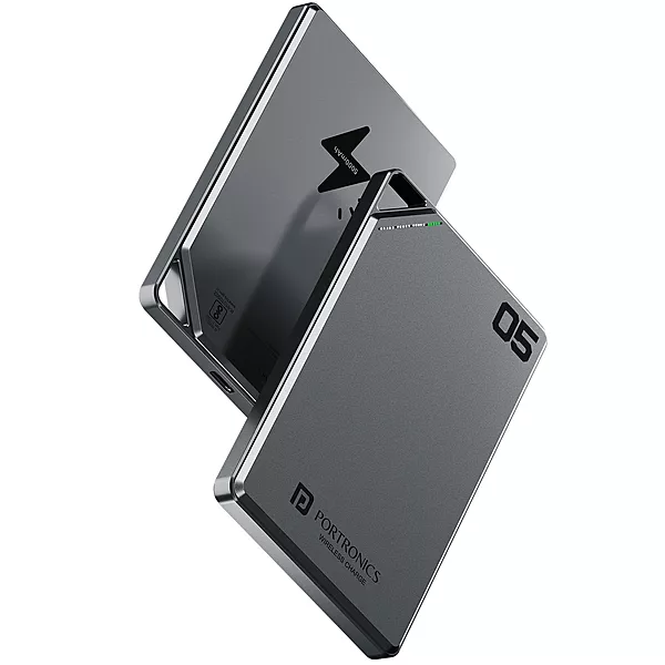 Portronics Boosty 5K – A compact 5000mAh power bank with 15W magnetic wireless charging. Perfect for on-the-go charging, it ensures your devices stay powered without the hassle of cables.