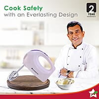 Wonderchef Acura Plus 200 W Electric Hand Mixer 5 Speed Option SS Beater Whisk and Dough Kneading Hooks