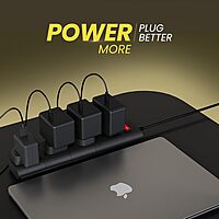 Lapcare Surgee 4 extension board with 4 universal sockets, 5 m cord, 1500 W power capacity, short‑circuit protection and fire‑proof design.