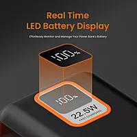Portronics 2086 AMPBOX 27000mAh Power Bank – 65W PD Fast Charge | Laptop Compatible | Black