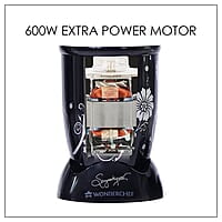 Wonderchef Nutri-blend BOLT Food Processor & Atta Kneader 600W  22000 RPM 4 unbreakable jars Black