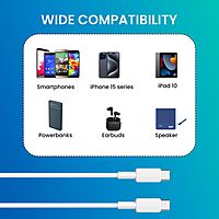 Portronics Link C Square – 60W PD Type-C Cable, 1M, fast charging, durable design, compatible with various devices, ideal for quick data transfer, tangle-free, perfect for home and office use.