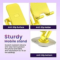 Portronics Mobot III 360° Rotatable & Foldable Mobile Phone Holder With Stable Metallic base,Adjustable Height