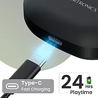 Portronics Twins S17 – TWS Earbuds, Sleek Design, Deep Bass, Touch Control, 20H Playtime, Bluetooth 5.0, Noise Isolation, Comfortable Fit, Perfect for Music & Calls, Available in Black.